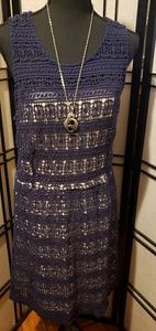 Navy Blue Patterned Sundress